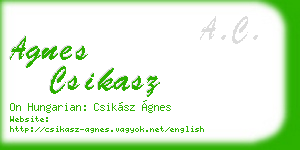 agnes csikasz business card